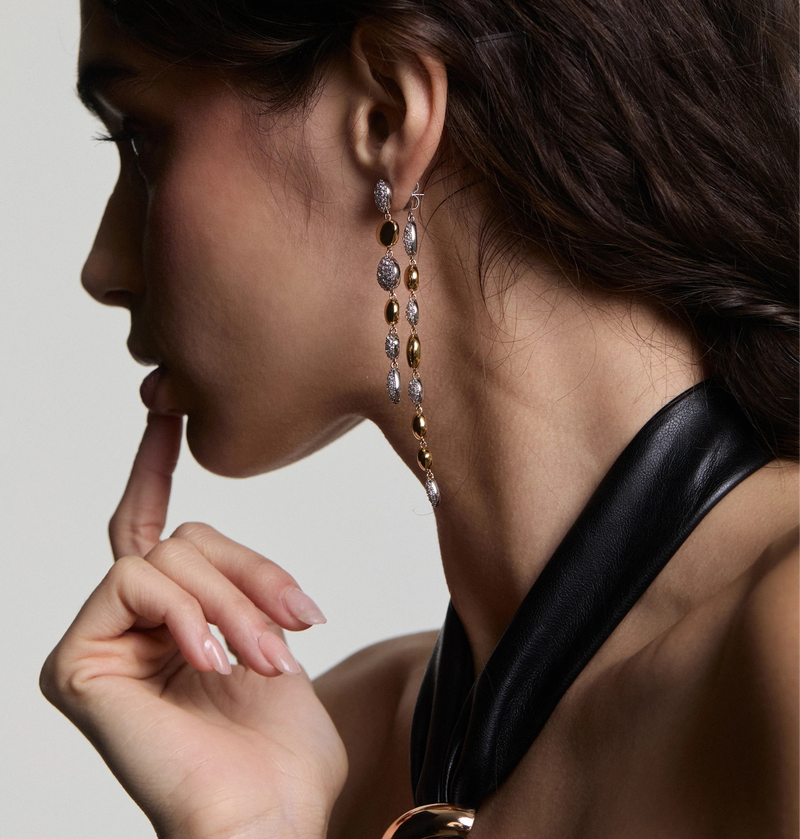 Carine 14K Gold Pebble Drop Earrings