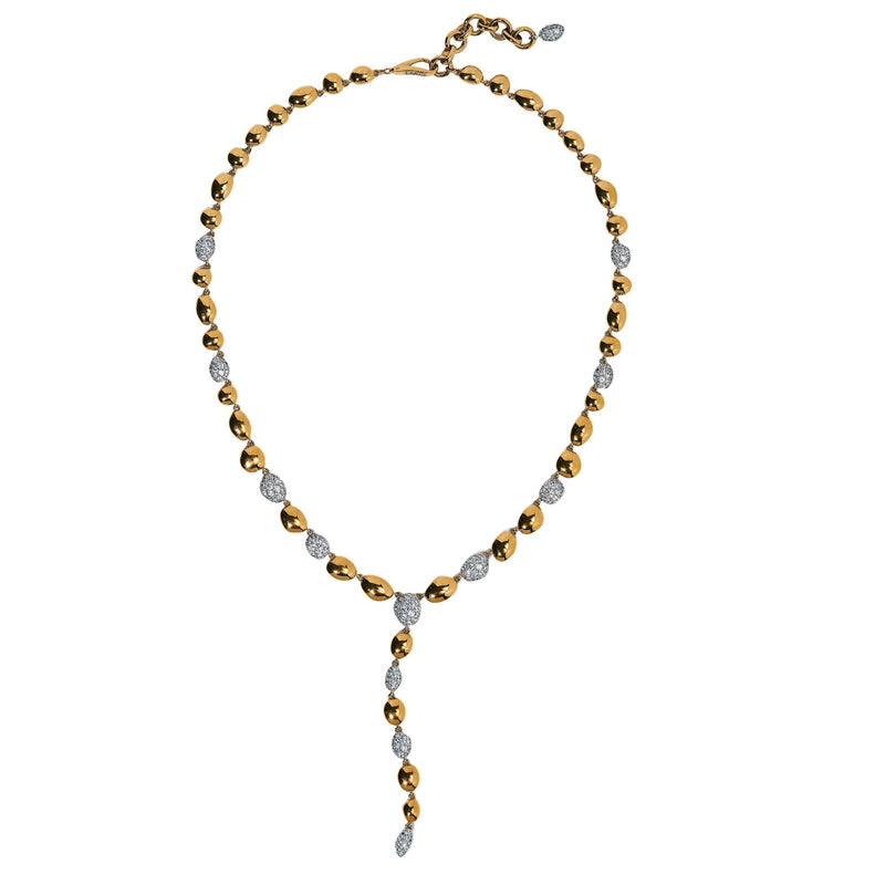 Carine 14K Gold Pebble Y Shape Necklace