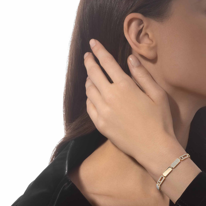 Carlotta 14K Yellow Gold Geometric Hollow Links Bracelet