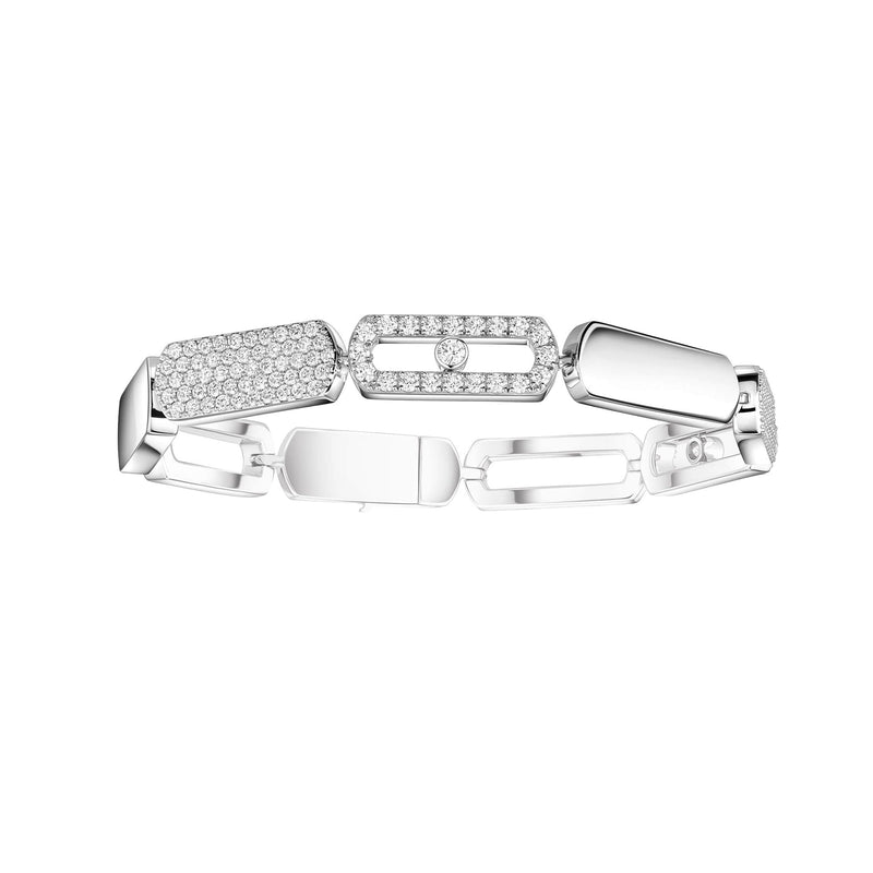 Carlotta Silver Geometric Hollow Links Bracelet