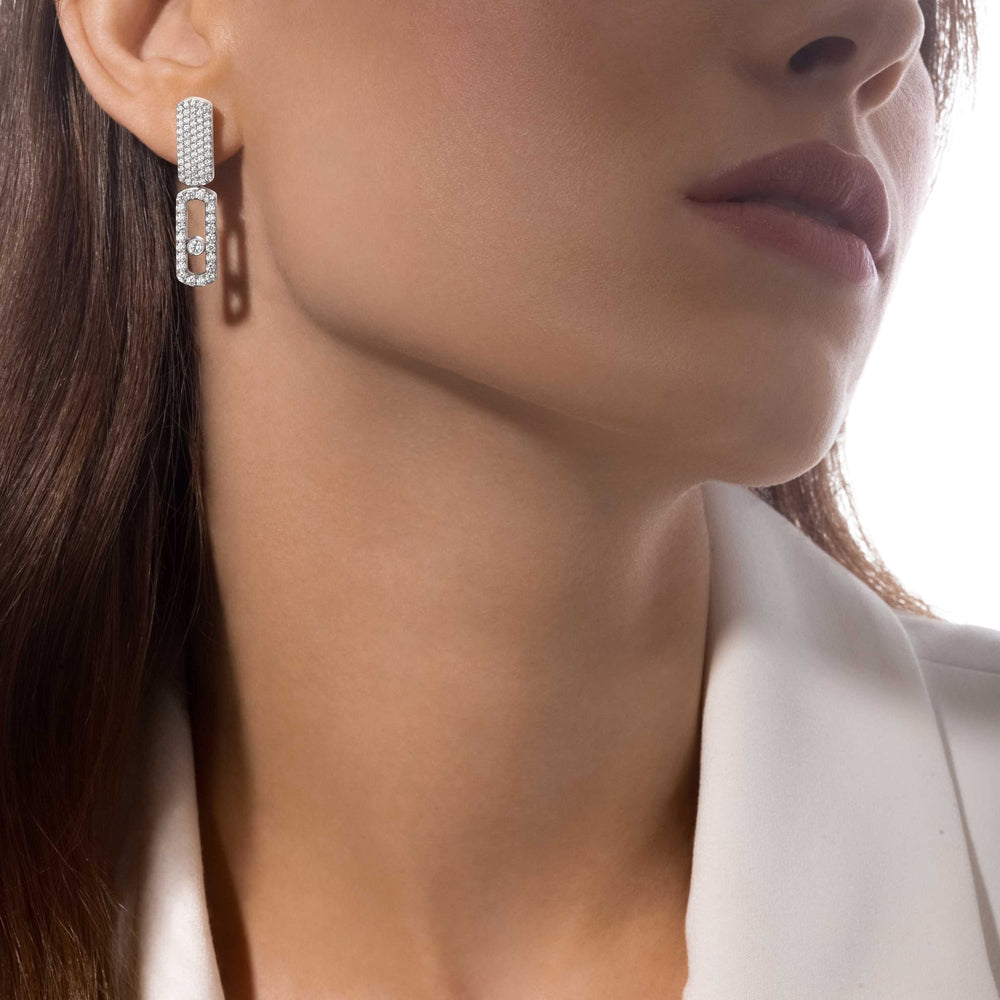 Carlotta Silver Geometric Hollow Links Earrings