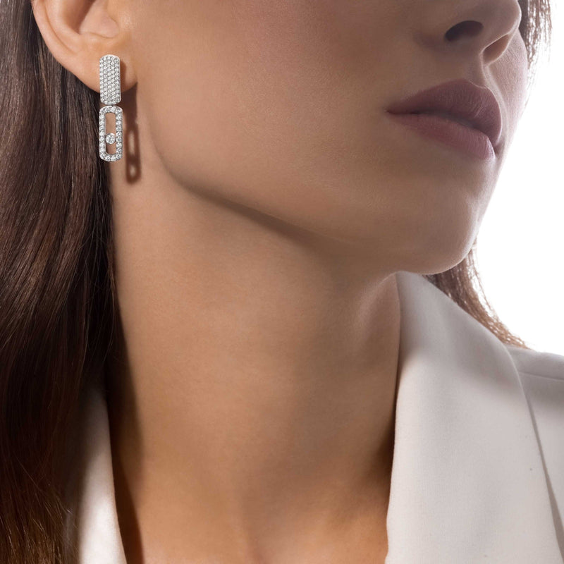Carlotta Silver Geometric Hollow Links Earrings