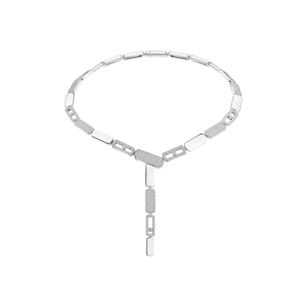 Carlotta Silver Geometric Hollow Links Necklace