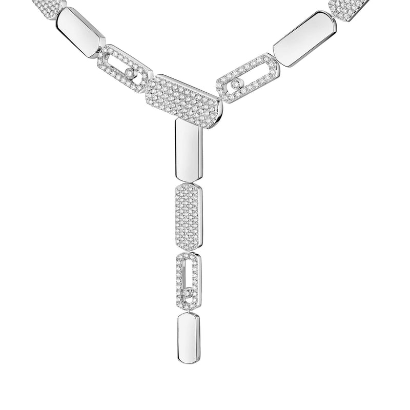 Carlotta Silver Geometric Hollow Links Necklace
