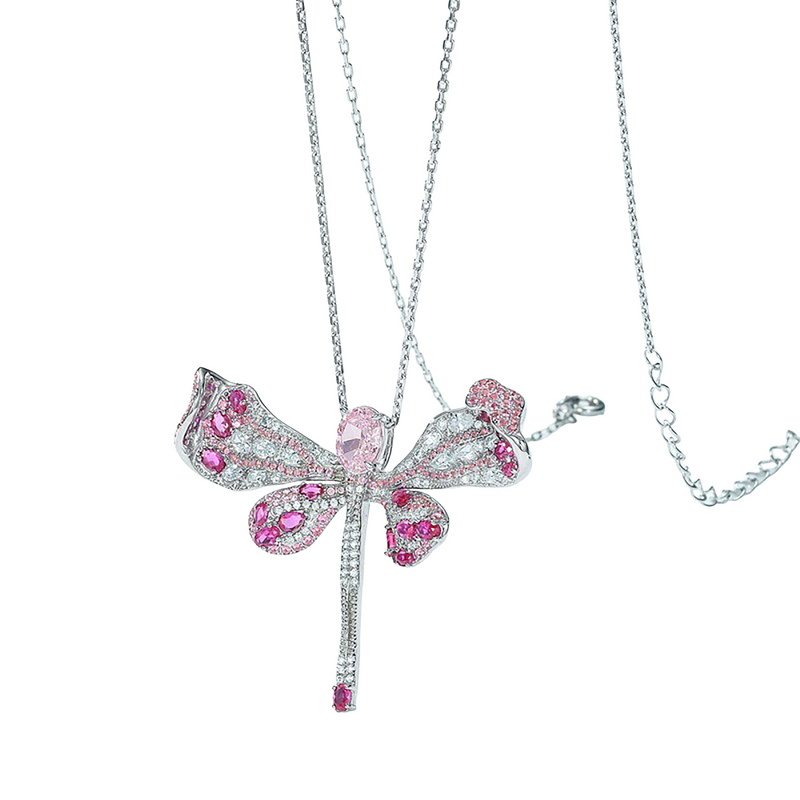 Cassiopée Pink Dragonfly Necklace