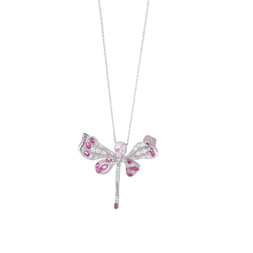 Cassiopée Pink Dragonfly Necklace
