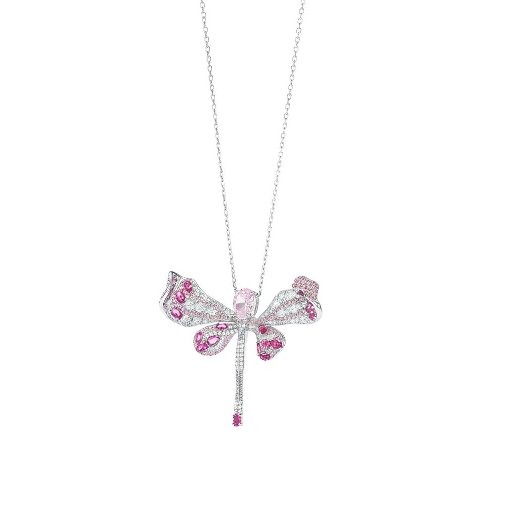 Cassiopée Pink Dragonfly Necklace
