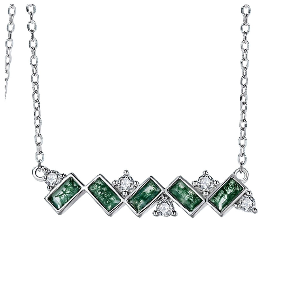 Catel Green Moss Baguette Necklace