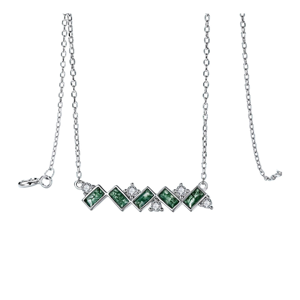 Catel Green Moss Baguette Necklace