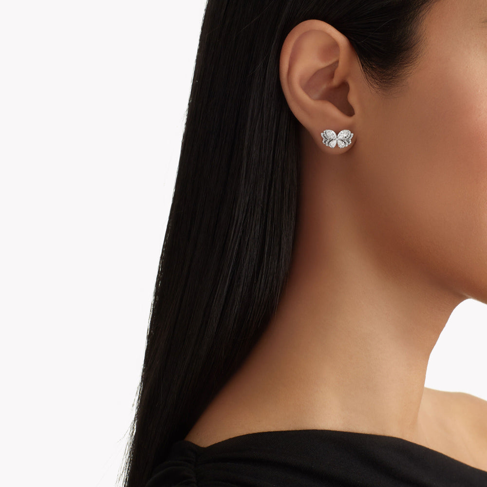 Celastrina White Butterfly Stud Earrings