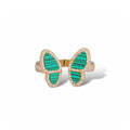 Célestine Peacock Green Malachite Butterfly Open Ring