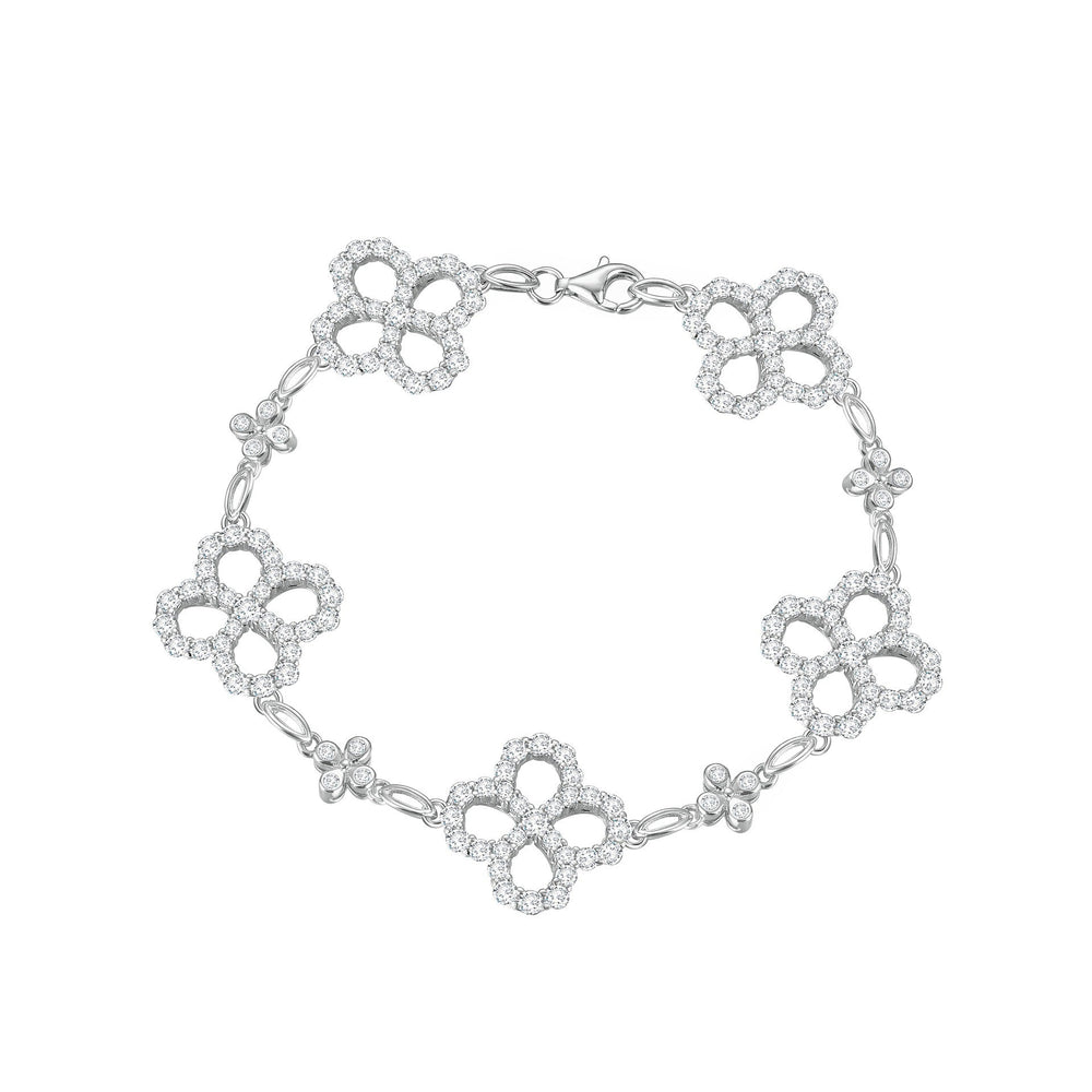 Célina White Trèfle Floral Bracelet