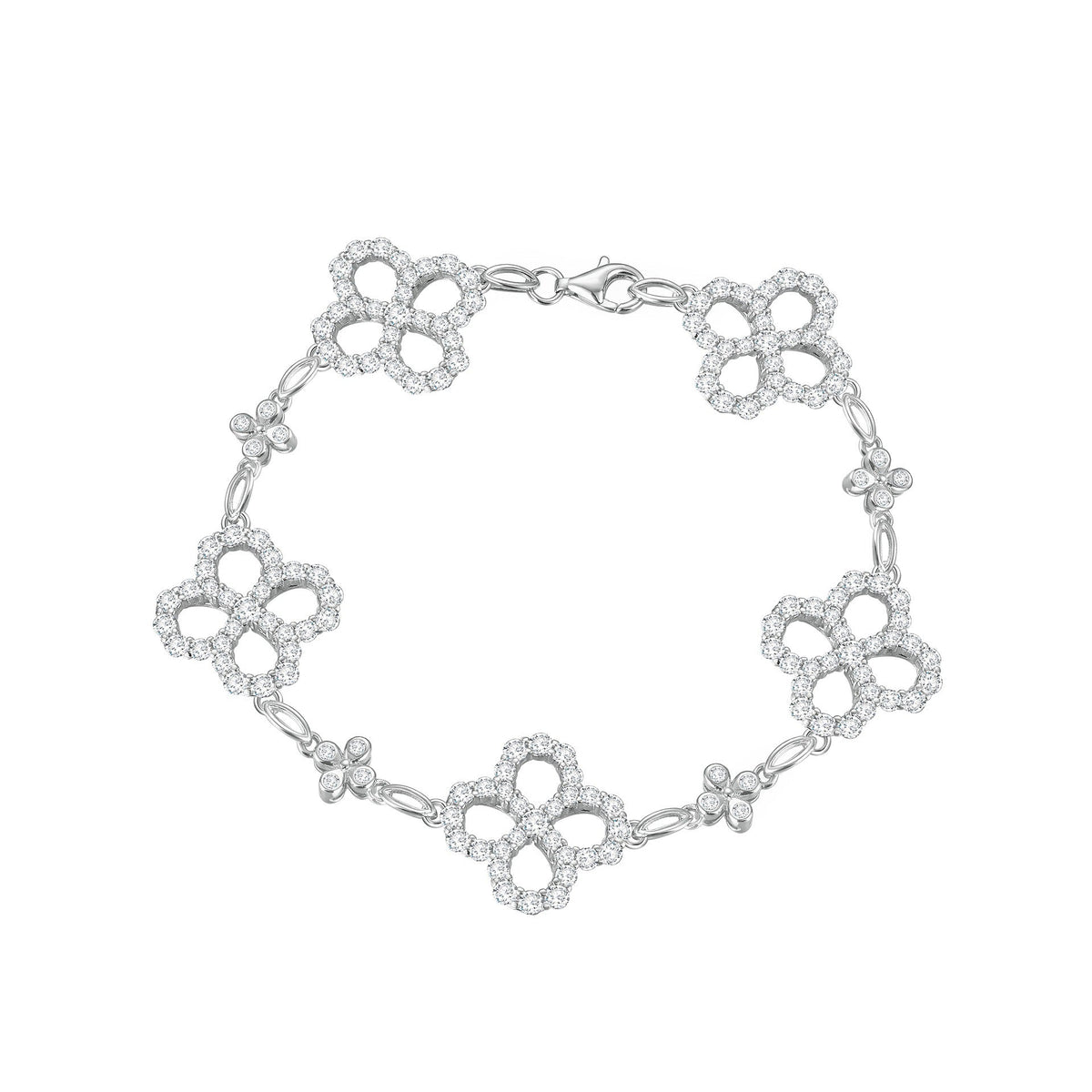 Célina White Trèfle Floral Bracelet