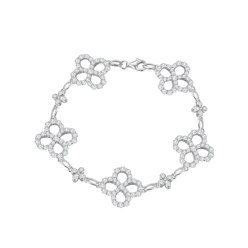 Célina White Trèfle Floral Bracelet