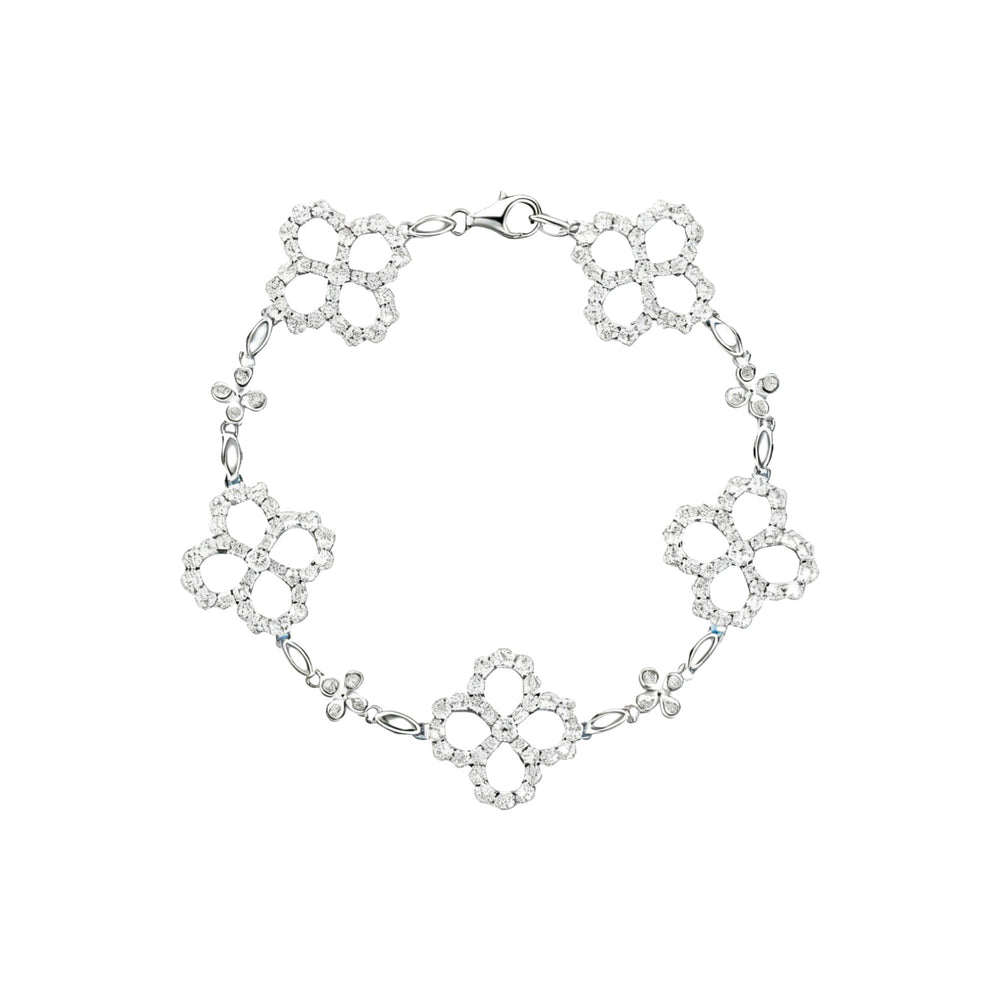 Célina White Trèfle Floral Bracelet
