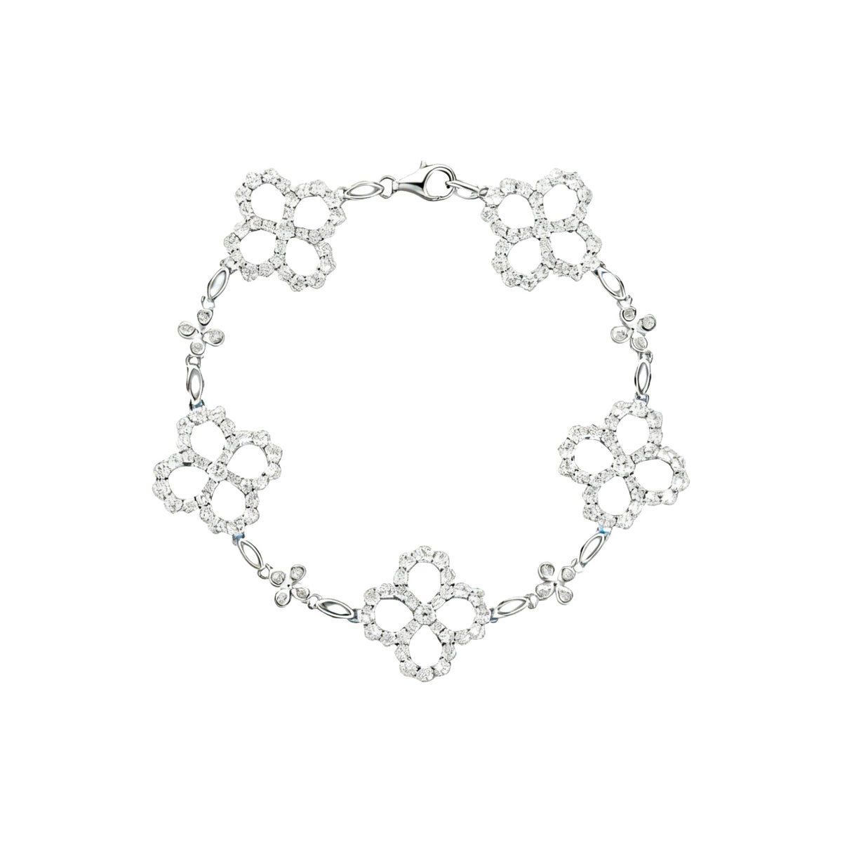 Célina White Trèfle Floral Bracelet
