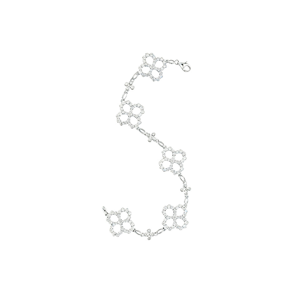 Célina White Trèfle Floral Bracelet