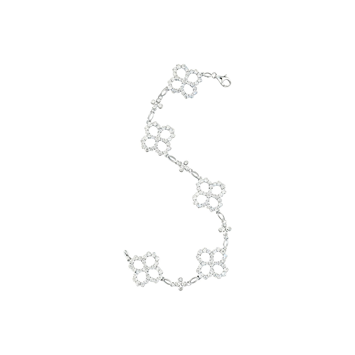Célina White Trèfle Floral Bracelet
