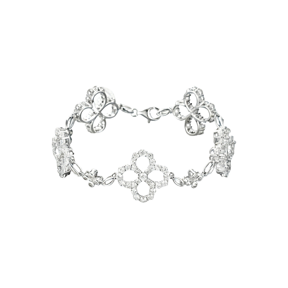 Célina White Trèfle Floral Bracelet