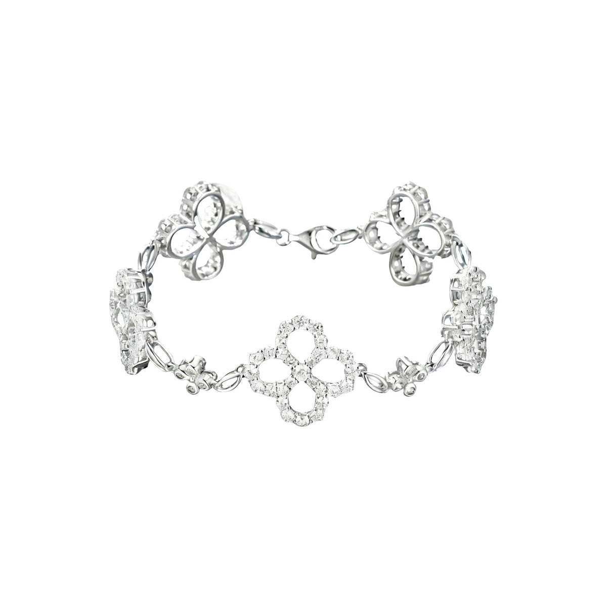 Célina White Trèfle Floral Bracelet