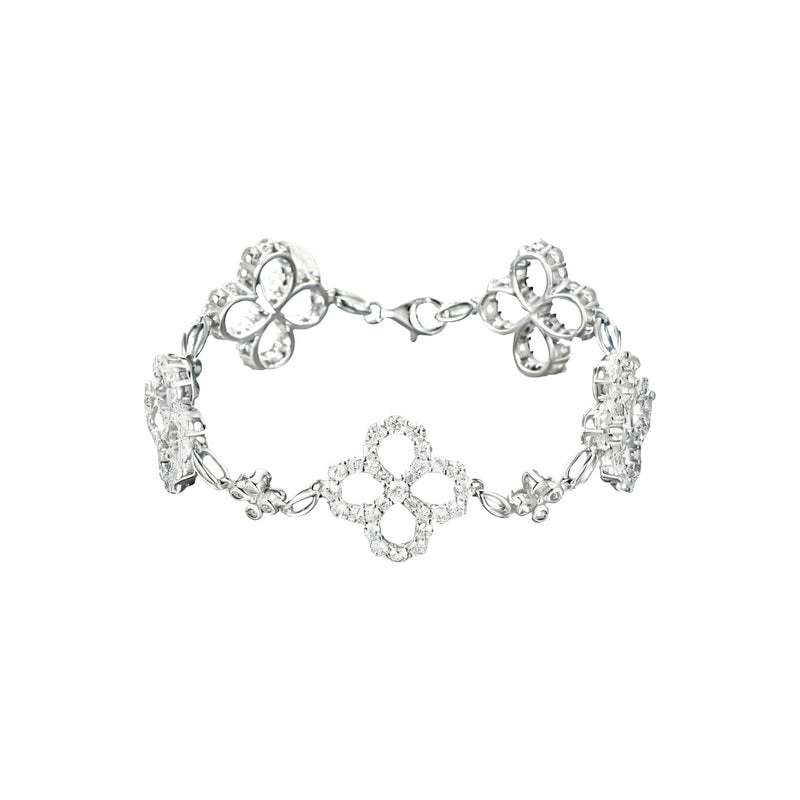 Célina White Trèfle Floral Bracelet