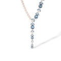 Cendrine Blue Y Shape Pearl Teardrop Necklace