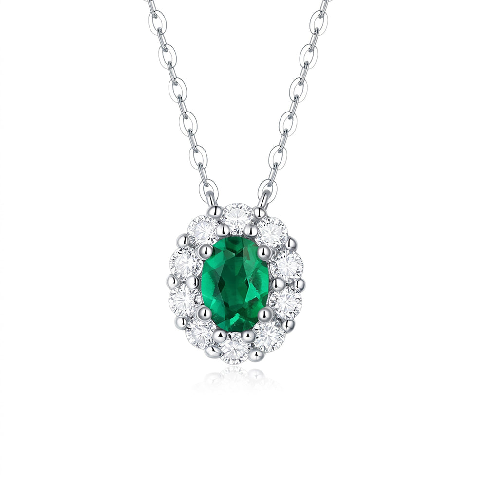 Chantalou Green Oval Necklace