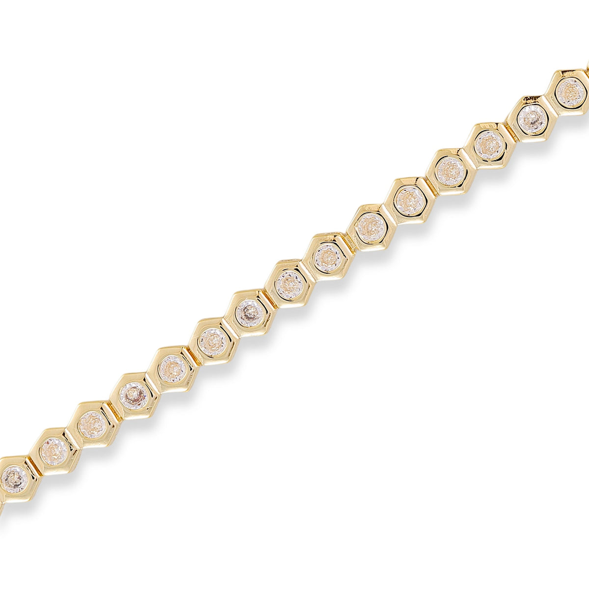 Charline 14K Gold Hexagonal Tennis Bracelet