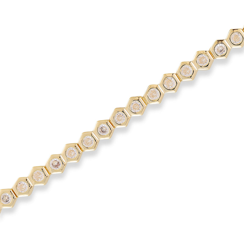 Charline 14K Gold Hexagonal Tennis Bracelet