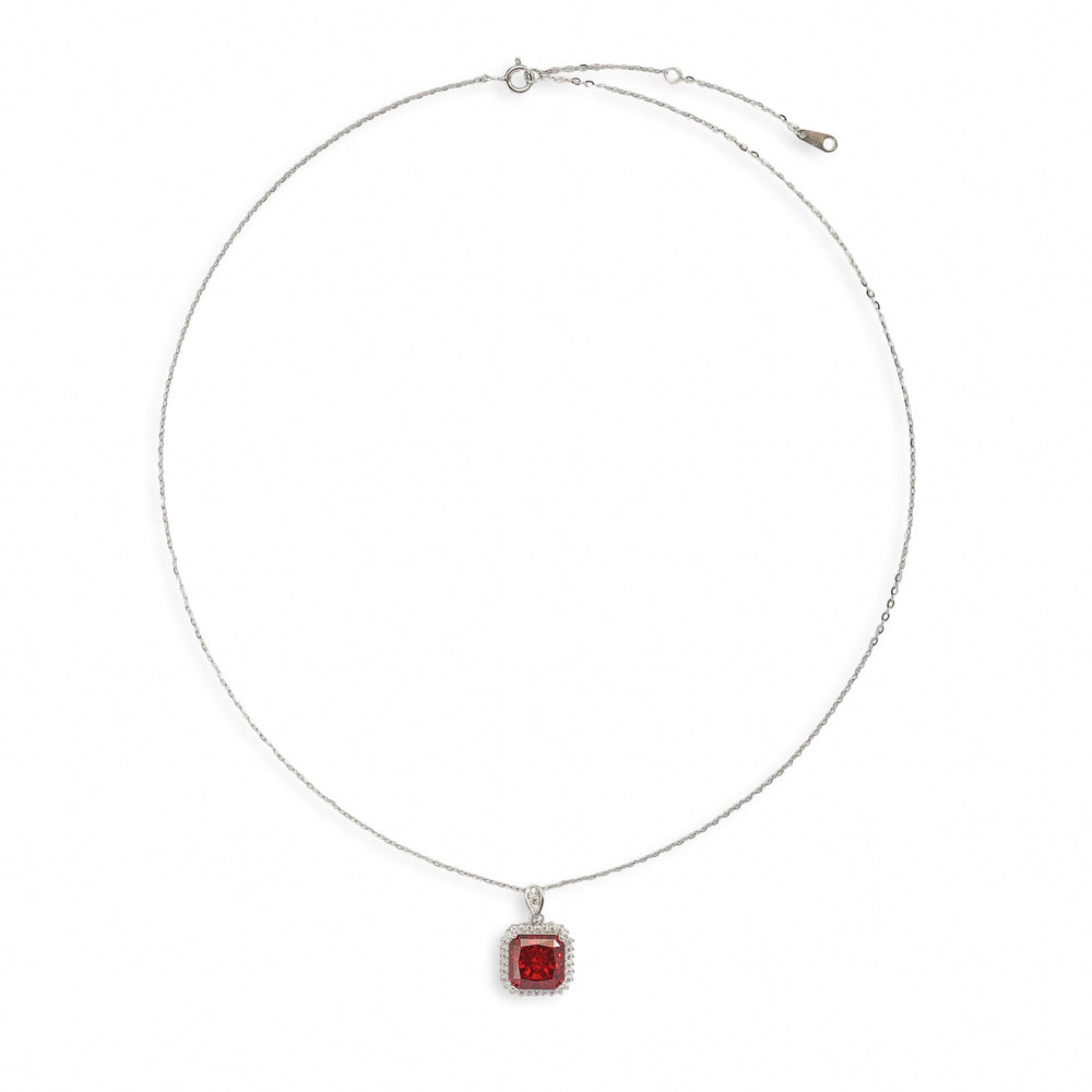 Chic Ruby Square Necklace