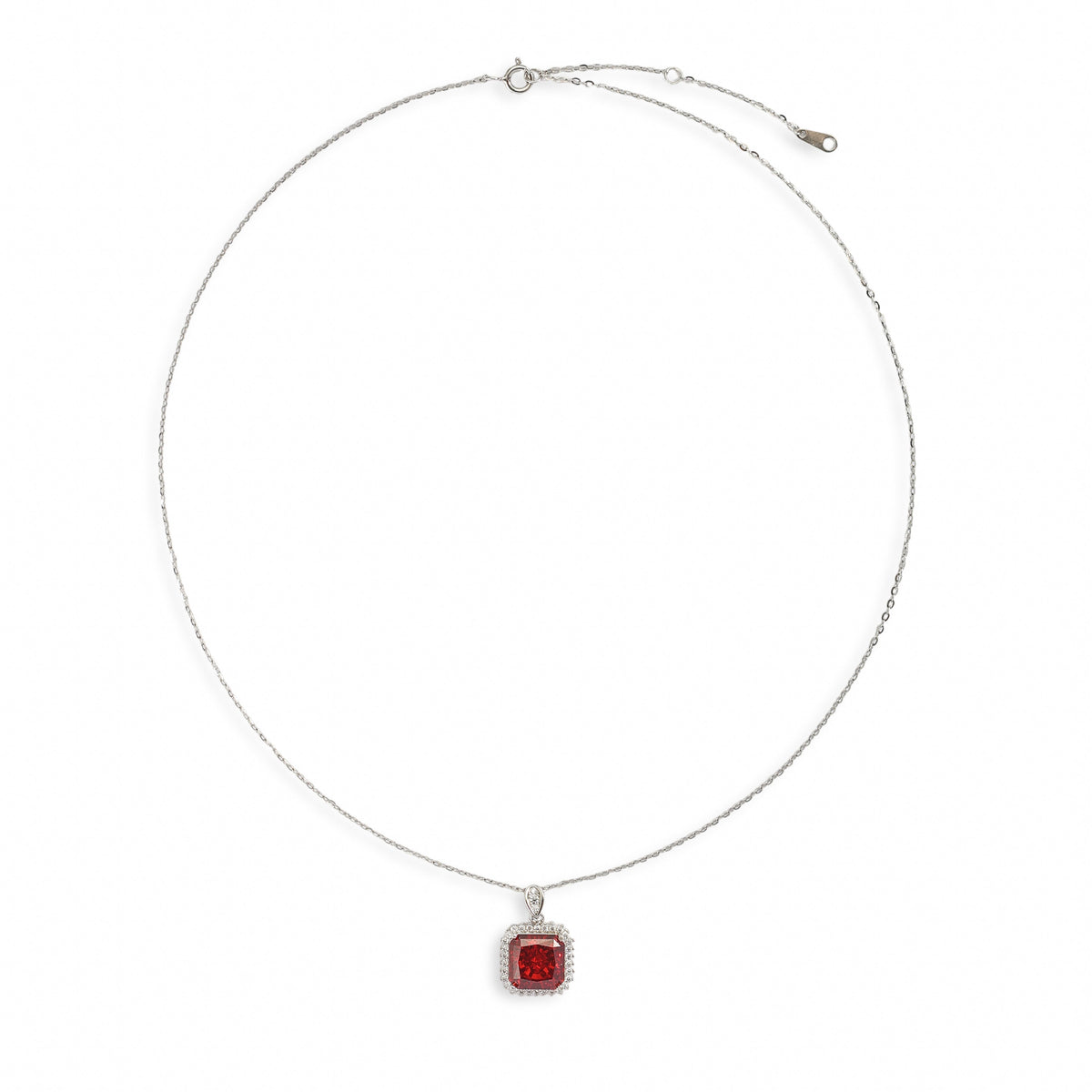 Chic Ruby Square Necklace