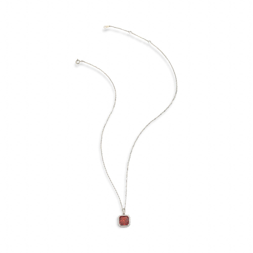 Chic Ruby Square Necklace