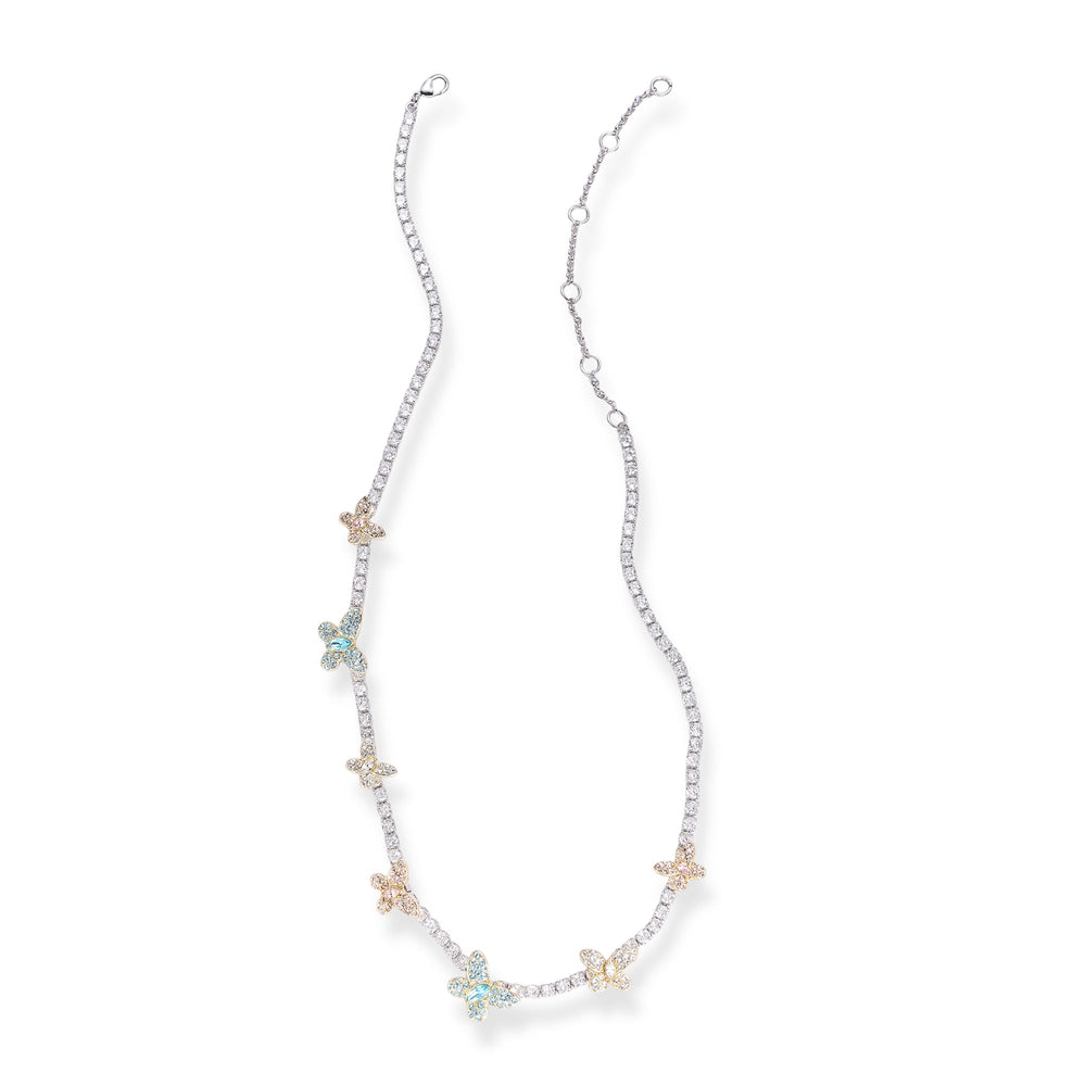 Christa Multicolor Butterfly Choker Necklace