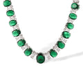Clarisse Green Oval Marquise Necklace
