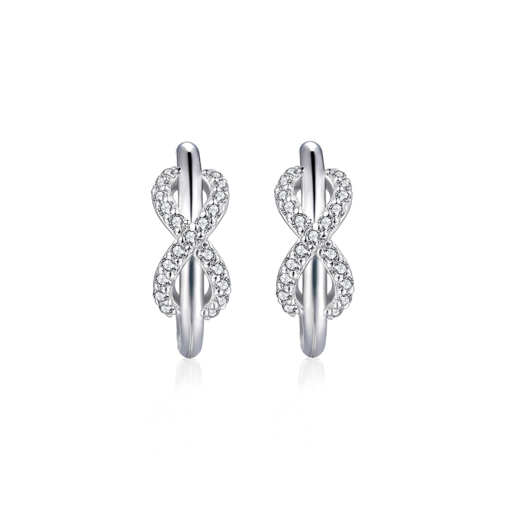 Cléante White Infinity Symbol Earrings