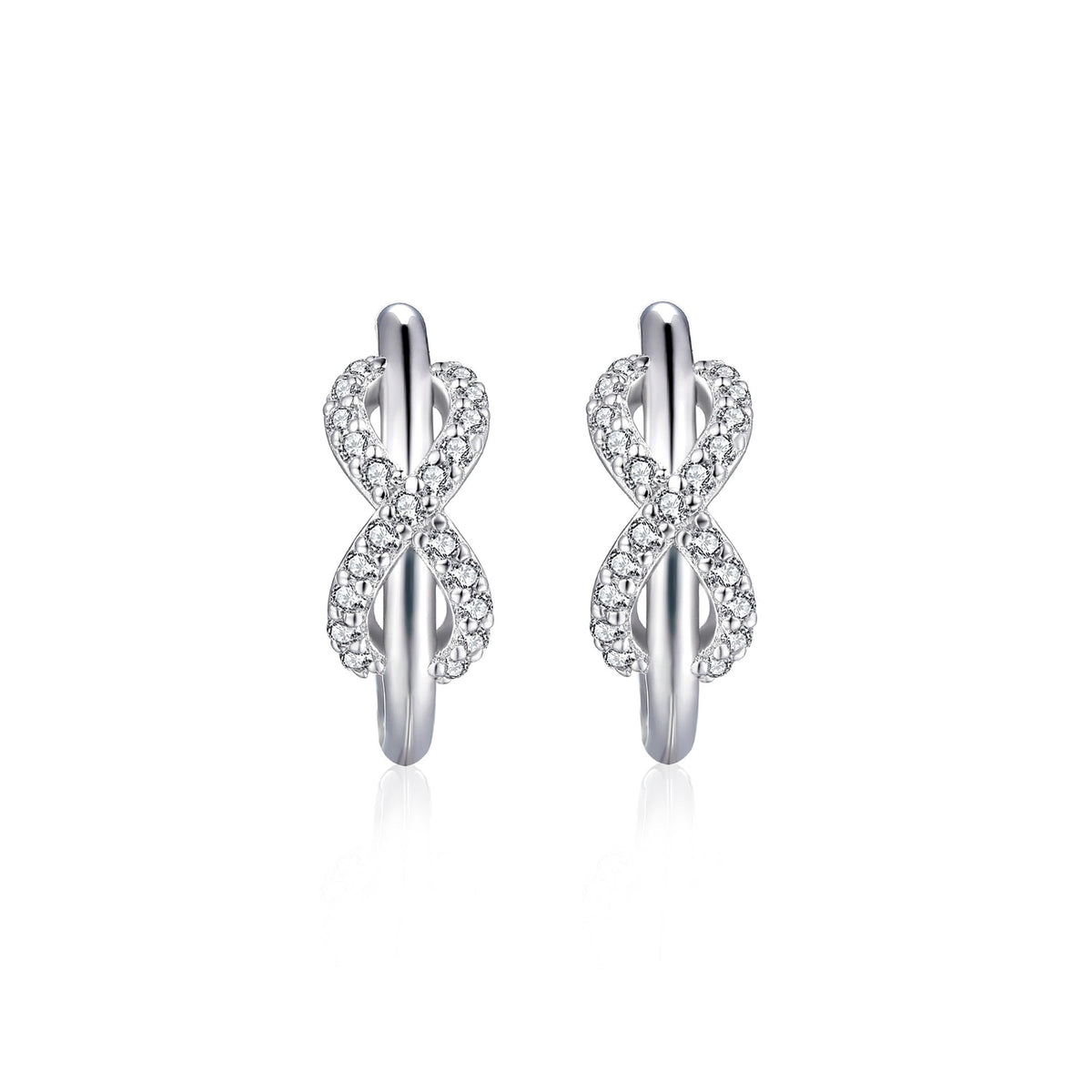 Cléante White Infinity Symbol Earrings