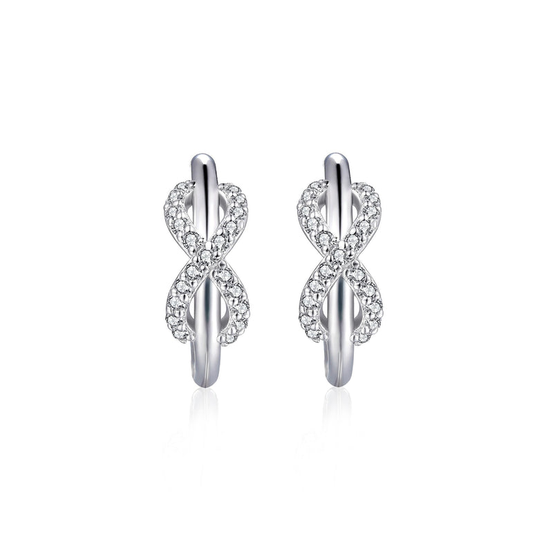Cléante White Infinity Symbol Earrings