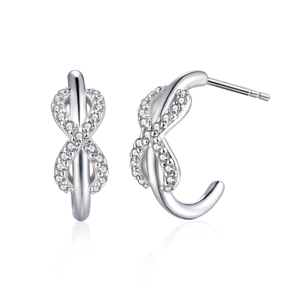 Cléante White Infinity Symbol Earrings