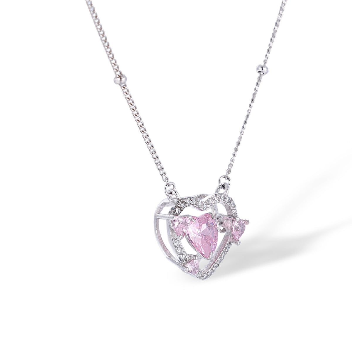 Clémence Pink Heart Necklace