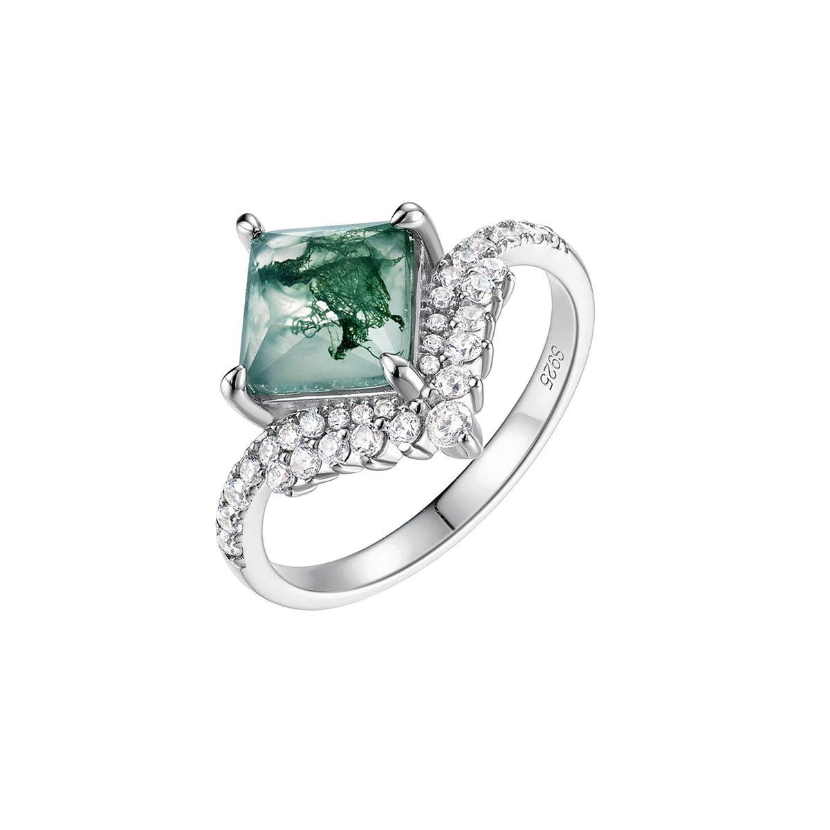 Cléopas Green Moss Square Ring