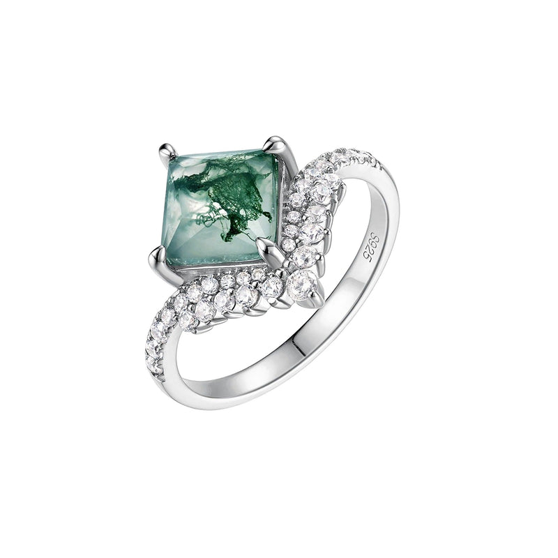 Cléopas Green Moss Square Ring
