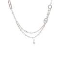 Coralie White Layered Chain Links Necklace
