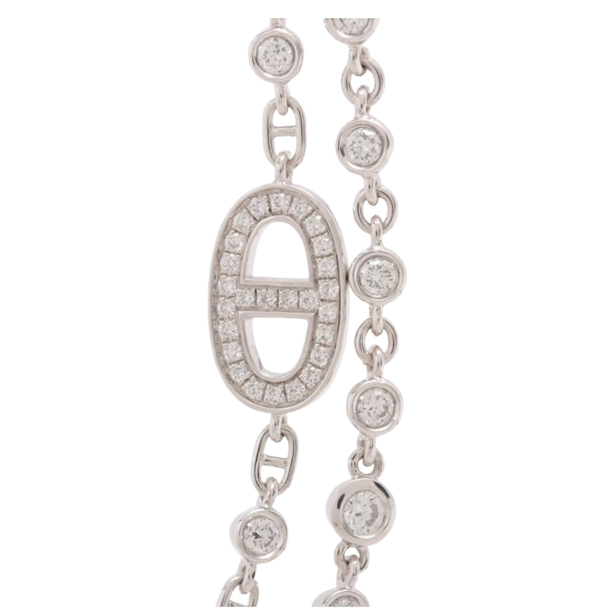 Coralie White Layered Chain Links Necklace