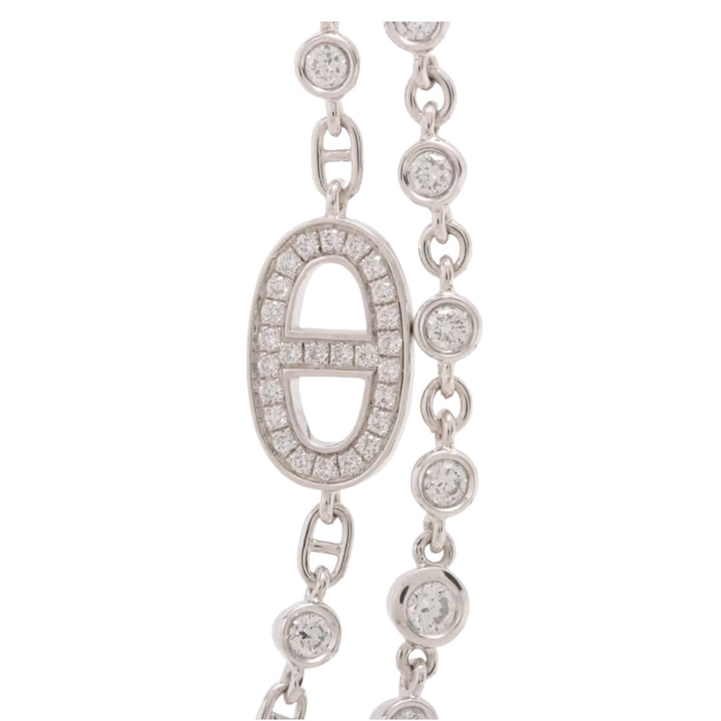 Coralie White Layered Chain Links Necklace