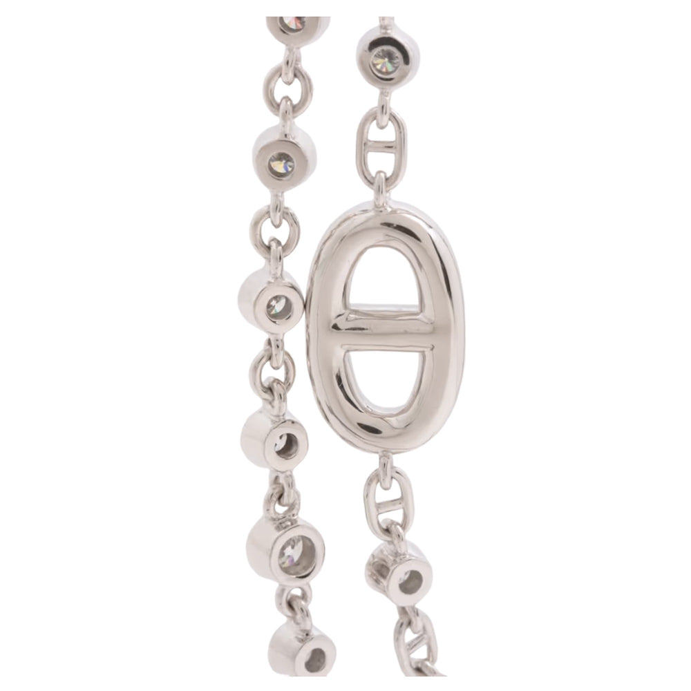 Coralie White Layered Chain Links Necklace