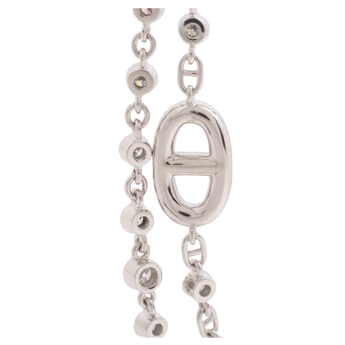 Coralie White Layered Chain Links Necklace