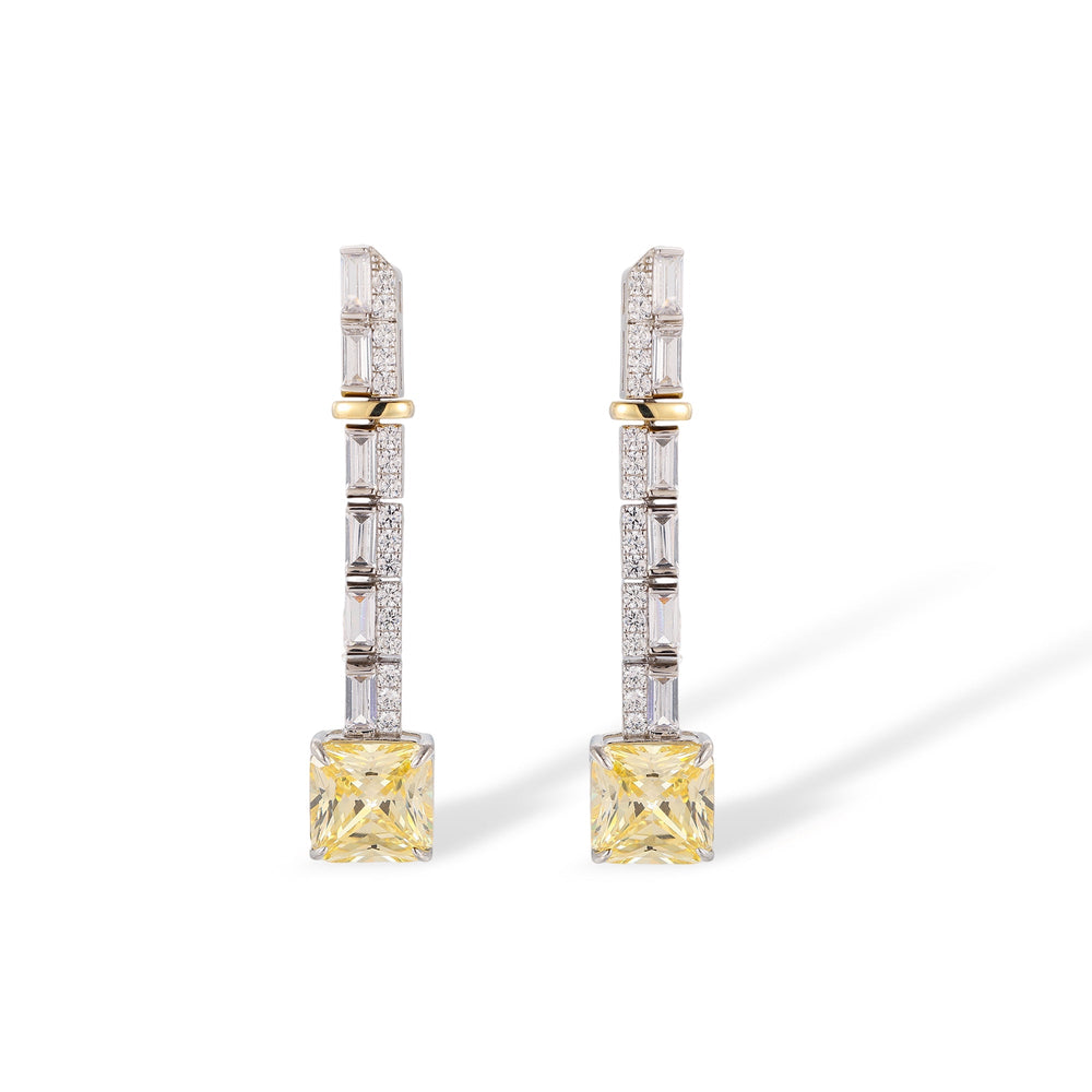 Cornelia Yellow Square Drop Earrings
