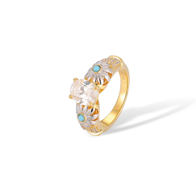 Cunégonde Multicolor Daisy Floral Ring