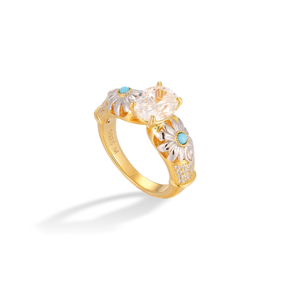 Cunégonde Multicolor Daisy Floral Ring