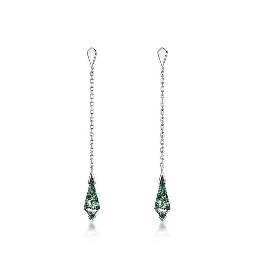 Cybèle Green Moss Rhombus Earrings